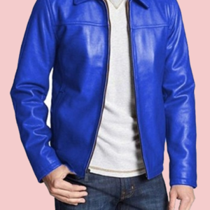 Blue Leather Jacket Mens