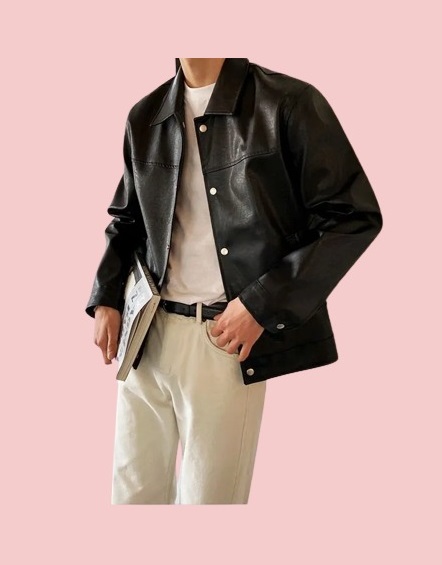 Faux Leather Shirt Jacket - AirBorne Jacket