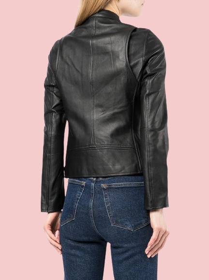 Shanghai Tang Floral Embroidered Leather Jacket - Image 4