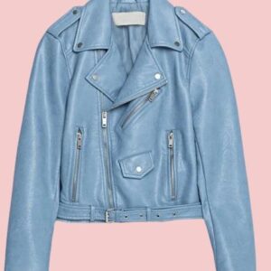 Light Blue Leather Jacket