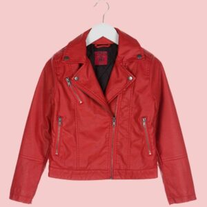 Red Faux Leather Jacket