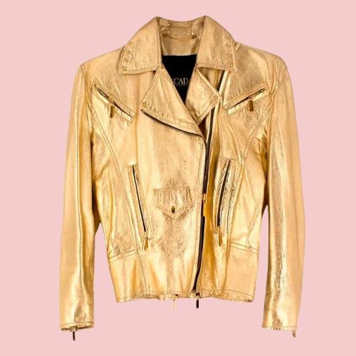 Gold Leather Jacket - AirBorne Jacket