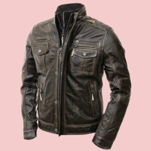 Leather Motorcycle Jacket Mens