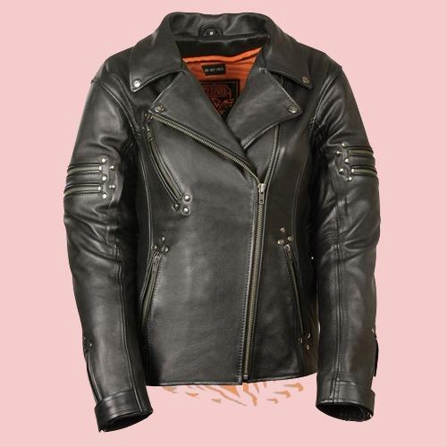 Leather Motorcycle Jacket Womens - AirBorne Jacket