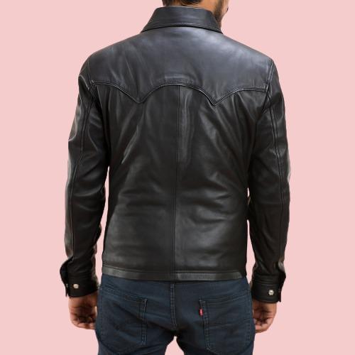 Leather Shirt Jacket Mens - AirBorne Jacket