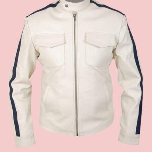 Mens White Leather Jacket