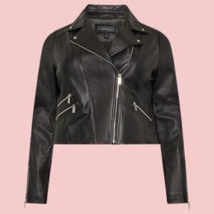 Plus Size Black Leather Jacket