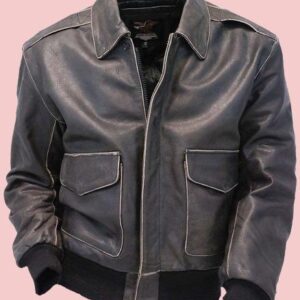 Vintage Leather Bomber Jacket