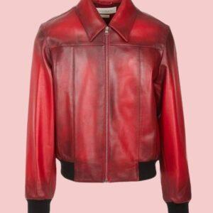 Men Red Leather Jacket