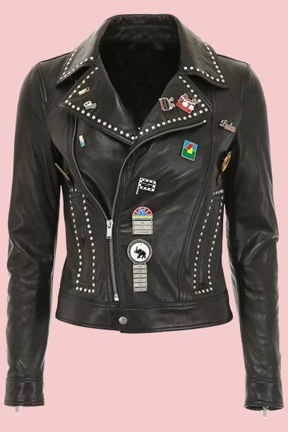 Pins On Leather Jacket - AirBorne Jacket