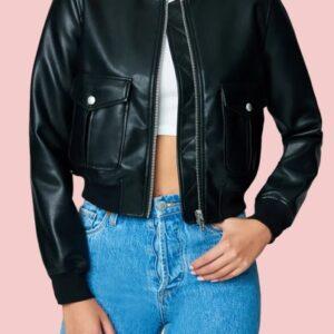 Black Faux Leather Jacket Womens