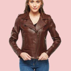 Dark Brown Leather Jacket Womens