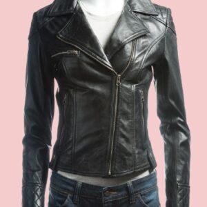 Fitted Leather Jacket Womens