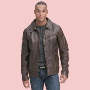 Leather Jacket With Collar