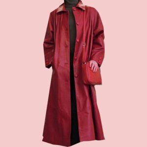 Long Red Leather Jacket