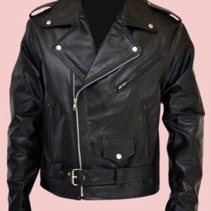Mens Black Leather Motorcycle Jacket