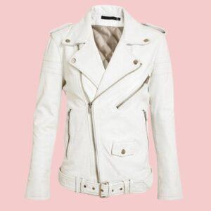 Womens White Leather Jacket