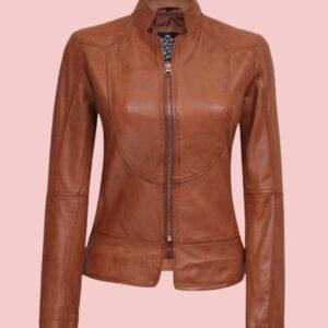 Brown Leather Jacket Women