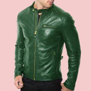 Mens Green Leather Jacket