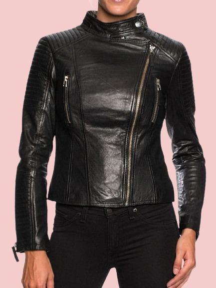 Short Black Leather Jacket - AirBorne Jacket