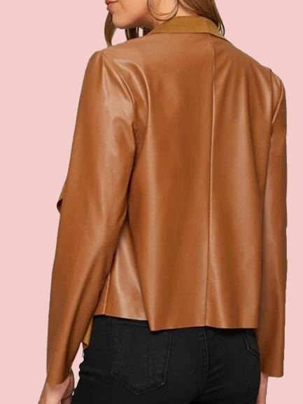 Womens Tan Leather Jacket Airborne Jacket 4765