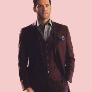 Lucifer Maroon Suit