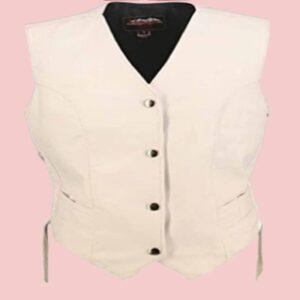 White Leather Vest Womens