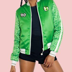 Yoshi Shiny Bomber Green Varsity Jacket