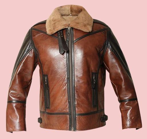 Fur Lined Leather Jacket Mens - AirBorne Jacket