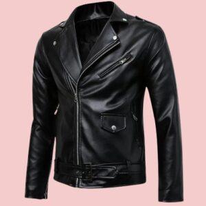 Mens Faux Leather Motorcycle Jacket