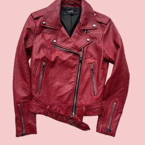 Red Leather Jacket Zara