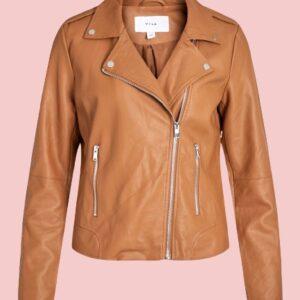 Tan Faux Leather Jacket