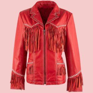 Womens Leather Fringe Jacket