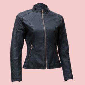 Womens Leather Moto Black Jacket