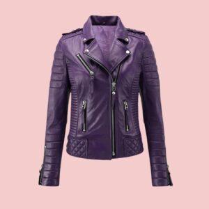 Womens Purple Leather Jacket