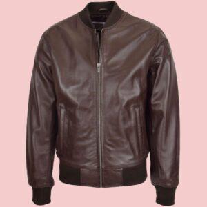 Brown Bomber Leather Jacket