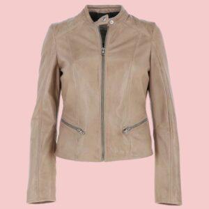 Ivory Leather Jacket