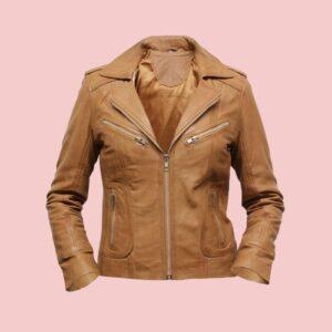 Leather Jacket Women Brown