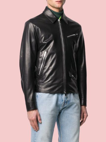 Mens Cropped Leather Jacket - AirBorne Jacket