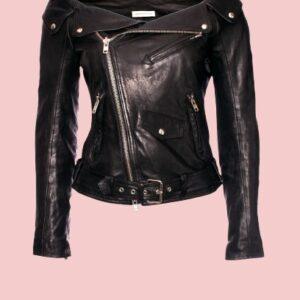 Off The Shoulder Leather Jacket