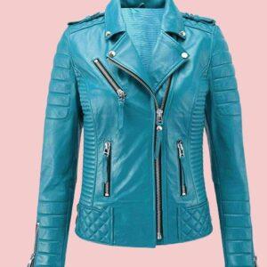 Turquoise Leather Jacket