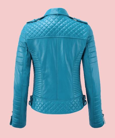 Turquoise Leather Jacket - AirBorne Jacket