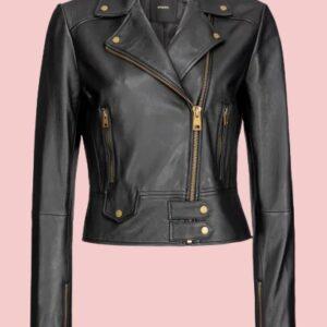 Womens Black Leather Motorcycle Jacket