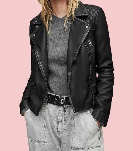 All Saints Black Leather Jacket - AirBorne Jacket