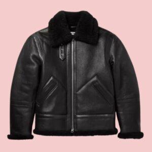 Black Shearling Leather Jacket