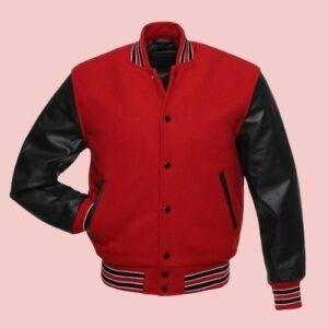Jacket With Leather Sleeves
