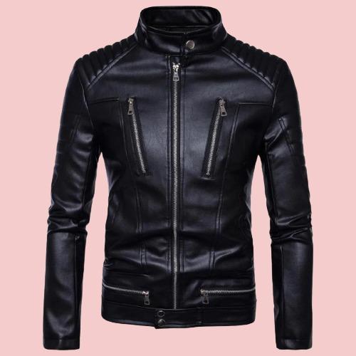 Leather Jacket With Turtleneck - AirBorne Jacket