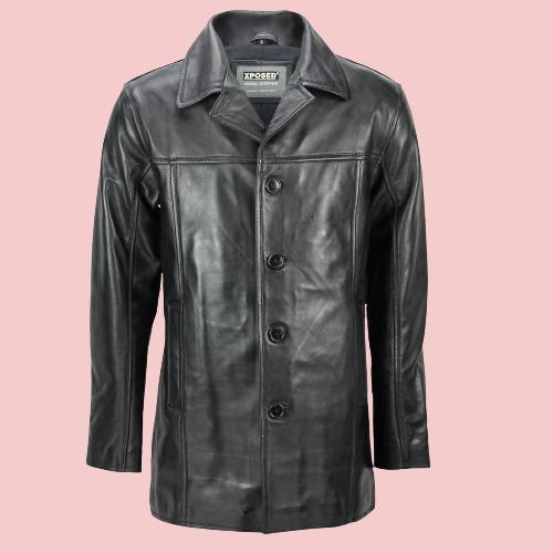 Mens 3 4 Leather Jacket - AirBorne Jacket