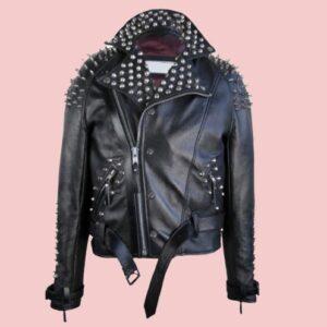 Spiked Leather Jacket Mens