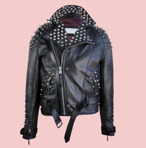 Spiked Leather Jacket Mens - AirBorne Jacket